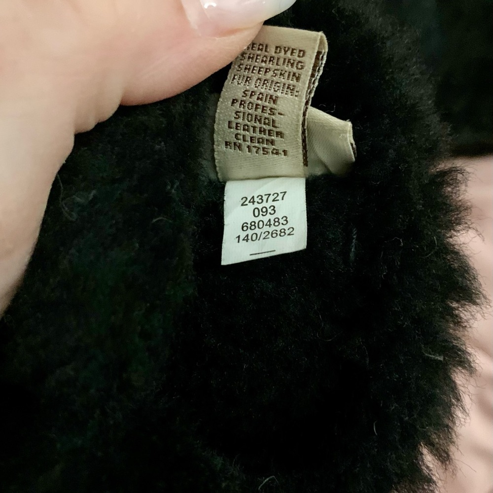 Authentic Ugg Black Suede Shearling Gloves In Siz… - image 7
